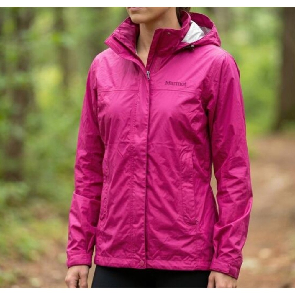 Marmot Womens PreCip Rain Jacket Magenta Pink Waterproof Hooded Shell XL